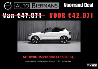 Volvo Ex30 Single Motor Ext. Range Plus | Crystal White Metallic | 20-Inch LMV | SHOWROOM VOORDEEL