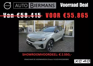 Volvo Ex40 Single Motor Extended Range Plus | 360 gr. camera | Zwart dak